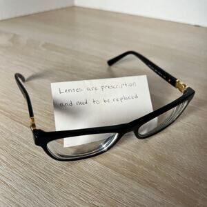 Versace Mod.3272 GB1 Eyeglasses Polished Black Gold 52-16-140 Italy THIN FRAMES